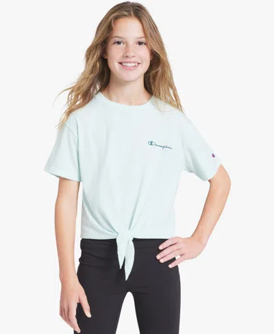 Champion Kids' Girls' 7-16 Tie-front Short-sleeve Top In Blue