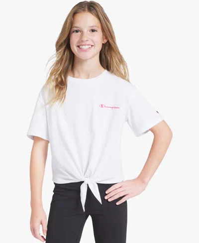 Champion Kids' Girls' 7-16 Tie-front Short-sleeve Top In White