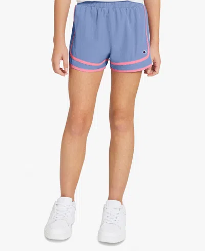 Champion Kids' Girls' 7-16 Two-tone Varsity Pull-on Shorts In Blue