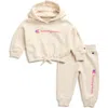 Champion Graphic Hoodie & Joggers Set In White