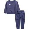 Champion Kids'  Graphic Pullover & Cargo Joggers Set In Blue