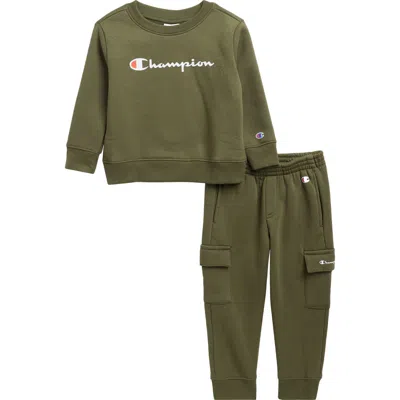 Champion Kids'  Graphic Pullover & Cargo Joggers Set In Green
