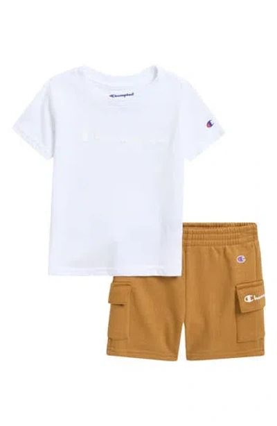Champion Babies'  Graphic Tee & Cargo Shorts Set In White