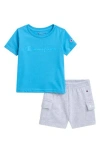 Champion Babies'  Graphic Tee & Cargo Shorts Set In Blue