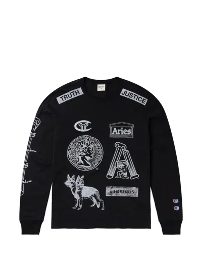 Champion Graphic-print Sweatshirt In Black