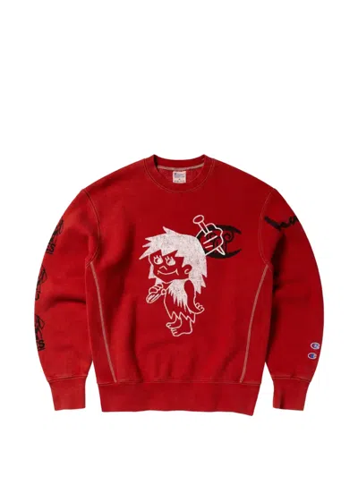 Champion Graphic-print Sweatshirt In Red