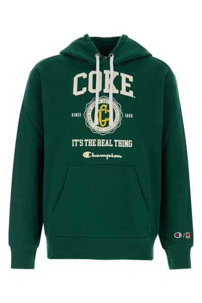 Champion Green Long Sleeves Printed Hoodie
