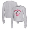 Champion Women's  Heather Gray Cincinnati Bearcats Boyfriend Cropped Long Sleeve T-shirt In Heather Gray