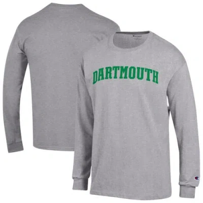Champion Heather Gray Dartmouth Big Green Basic Arch Long Sleeve T-shirt