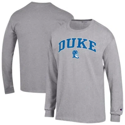 Champion Heather Gray Duke Blue Devils Arch Over Logo Long Sleeve T-shirt