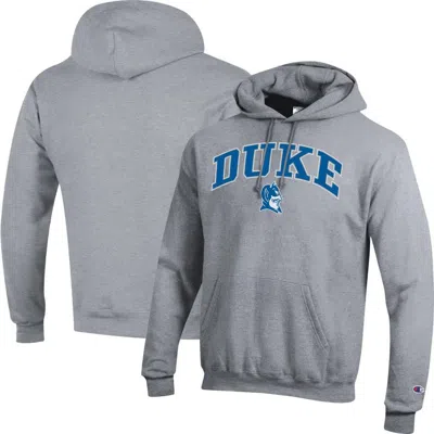 Champion Heather Gray Duke Blue Devils Arch Over Logo Pullover Hoodie