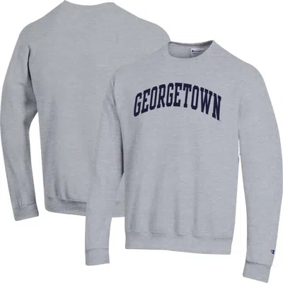 CHAMPION CHAMPION  HEATHER GRAY GEORGETOWN HOYAS BASIC ARCH FLEECE PULLOVER SWEATSHIRT