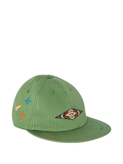 Champion Herringbone-pattern Embroidered Baseball Cap In Green