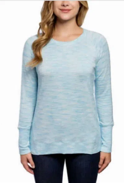 Champion High Low Hemline Crew Neck Long Sleeve Tee In Blue