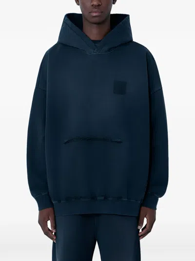 Champion Hooded Textured Sweatshirt In Blue