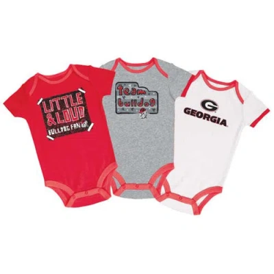 Champion Kids' Infant  Red/gray/white Georgia Bulldogs 3-pack Bodysuit Set