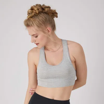 Champion Infinity Racerback Bra, C Logo In Gray
