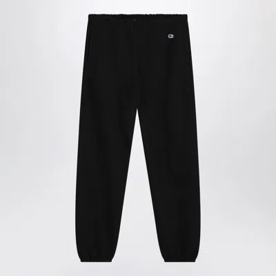 Champion Navy Blue Cotton Jogging Trousers In Black