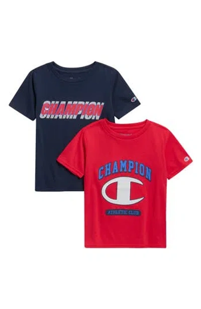 Champion Kids' 2-pack Assorted T-shirts In Navy Blazer