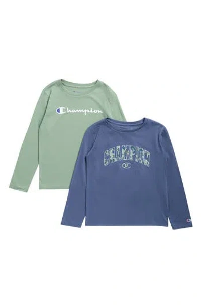 Champion Kids' 2-pack Graphic Long Sleeve T-shirts In Blue