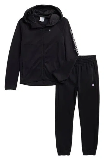 Champion Kids' Double Knit Zip Up Hoodie & Pants Set In Black