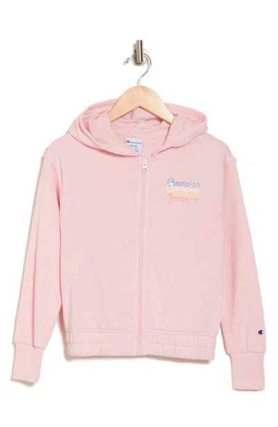 Champion Kids' Fleece Zip Hoodie In Soft Pink