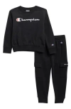 Champion Kids' Graphic Pullover & Cargo Joggers Set In Black