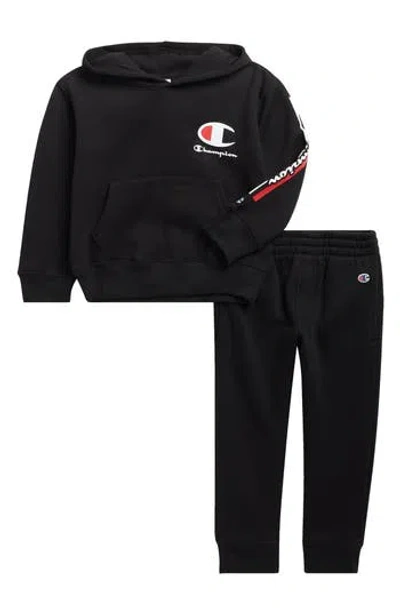CHAMPION CHAMPION KIDS' LOGO FLEECE HOODIE & JOGGERS SET