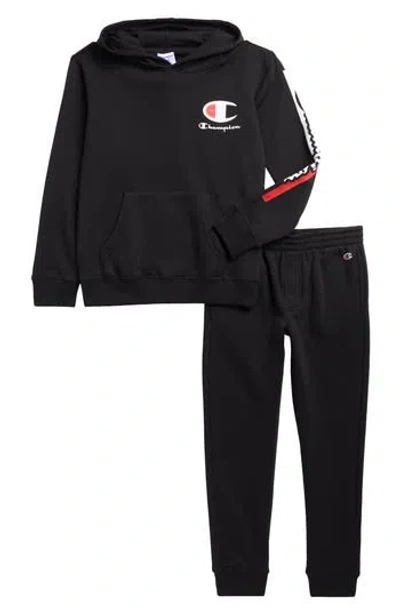 Champion Kids' Logo Fleece Hoodie & Joggers Set In Black