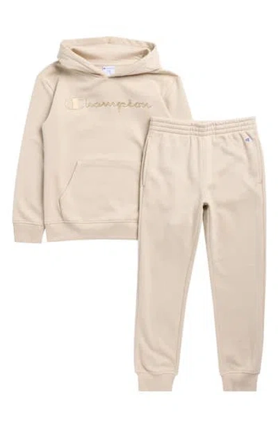 Champion Kids' Metallic Signature Fleece 2-piece Set In Neutral