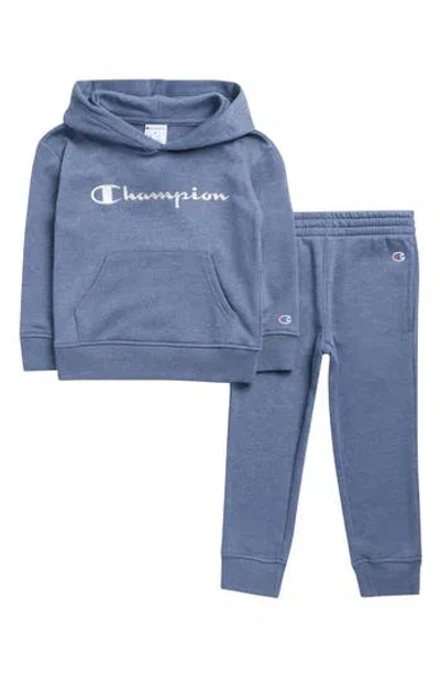 Champion Kids' Metallic Signature Fleece Hoodie & Joggers Set In Blue