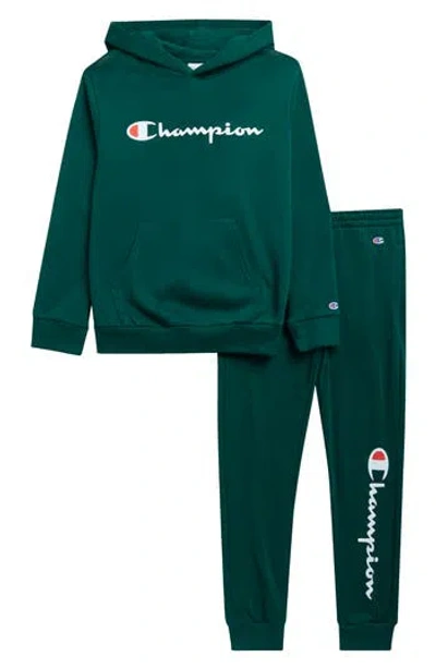 Champion Kids' Signature Hoodie & Joggers Set In Green