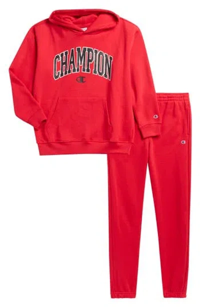 Champion Kids' Signature Hoodie & Pants Set In Red