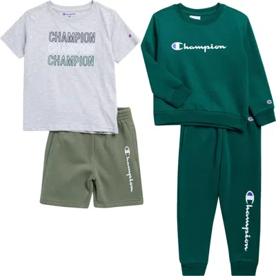 Champion Kids' T-shirt, Shorts, Sweatshirt & Joggers Set In Multi