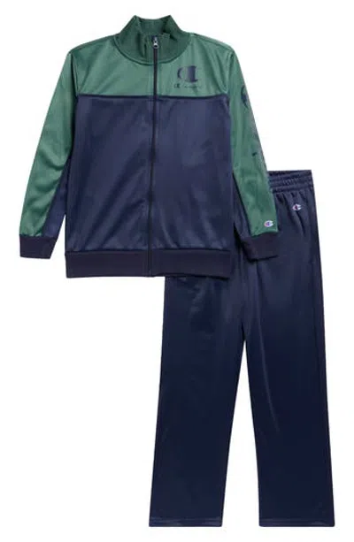 Champion Kids' Tricot Track Jacket & Pants Set In Dark Navy