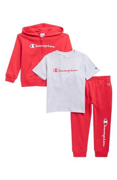 Champion Kids' Zip-up Hoodie, Graphic T-shirt & Joggers Set In Multi