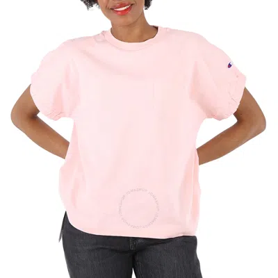 Champion Ladies Short Sleeve T-shirt Loose Fit In Pale Pink