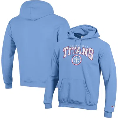 Champion Light Blue Tennessee Titans Powerblend Arch Over Logo Hoodie