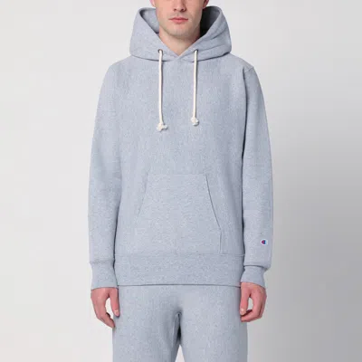 Champion Light Grey Cotton Hoodie In Blue