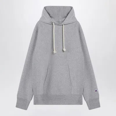 Champion Cotton Hoodie With Drawstring Hood And Kangaroo Pocket In Gray