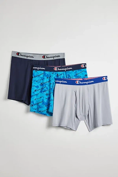 Champion Lightweight Stretch Boxer Brief 3-pack In Blue, Men's At Urban Outfitters
