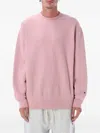 Champion Reverse Weave Crewneck Patch In Pink