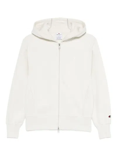 Champion Logo-detail Zip-up Hoodie In White