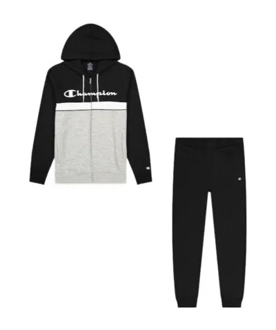 Champion Logo Details Sports Suit In Black