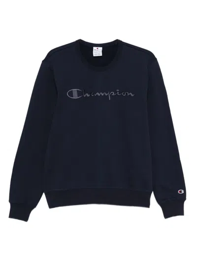 Champion Logo-embroidered Sweatshirt In Blue