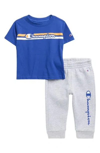Champion Babies'  Logo Graphic T-shirt & Sweatpants Set In Blue