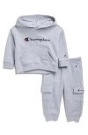 Champion Logo Hoodie & Joggers Set In Gray