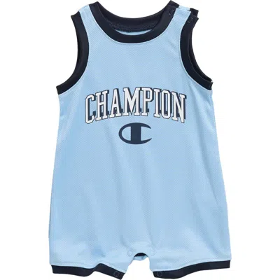 Champion Babies'  Logo Mesh Romper In Blue
