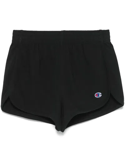 Champion Logo-patch Cotton Shorts In Black