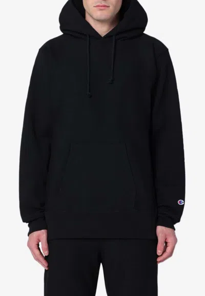 Champion Logo Patch Hooded Sweatshirt In Black